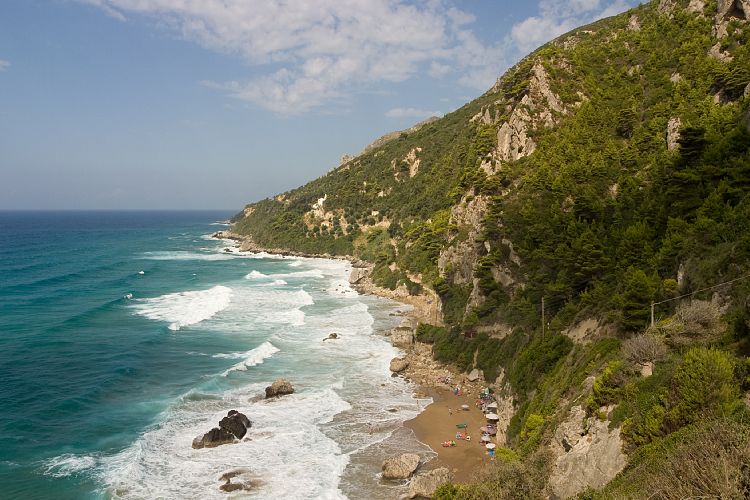 Mirtiotissa Strand und Kloster (Korfu - Sden)