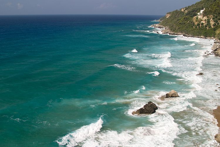 Mirtiotissa Strand und Kloster (Korfu - Sden)