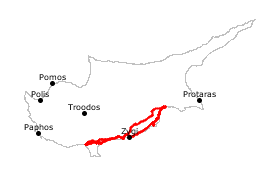 GPS-Track Larnaka-Limassol