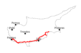 GPS-Track Larnaka-Paphos