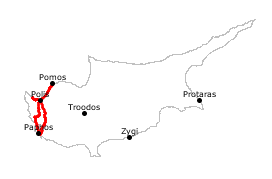 GPS-Track Paphos-Polis