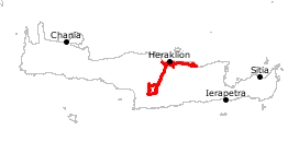 GPS-Track Knossos und Fahrt Richtung Mires