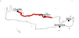 GPS-Track Fahrt nach Rethymnon und Chania