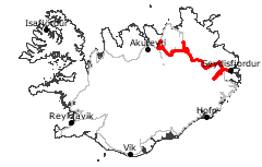 GPS-Track Aus der Region Myvatn ber Lagarfljt nach Seyisfjrur
