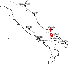 GPS-Track Fahrt von Barletta ber Castel del Monte und Gargano nach Vieste