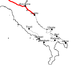 GPS-Track Fahrt von Loreto ber Ravenna nach Luzern