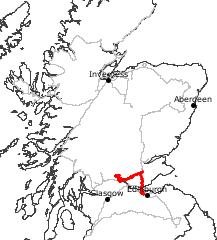 GPS-Track Von Edinburgh nach Stirling