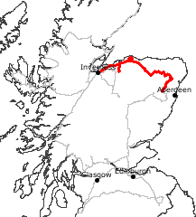 GPS-Track Von Inverness nach Kemnay