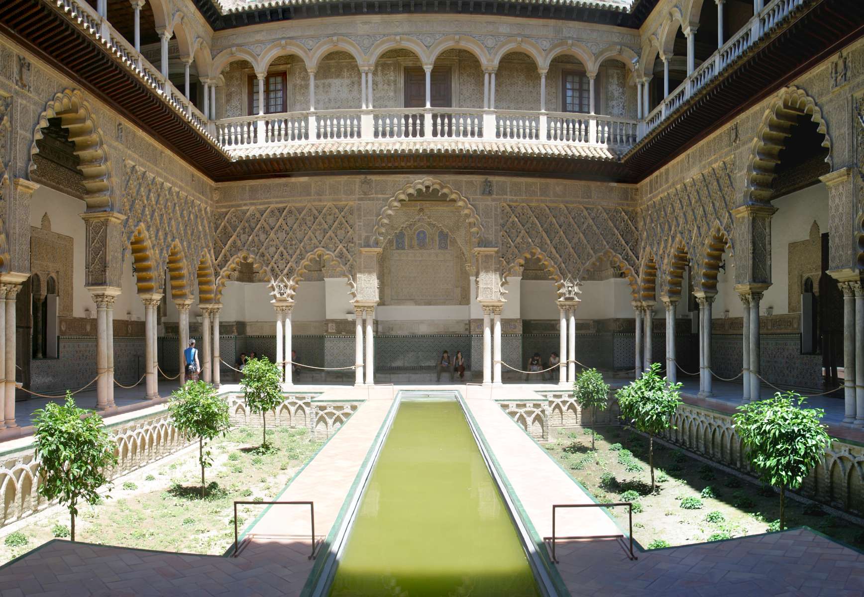 Panorama >> Andalusien - Sevilla - Alcazar - Patio de la Monteria