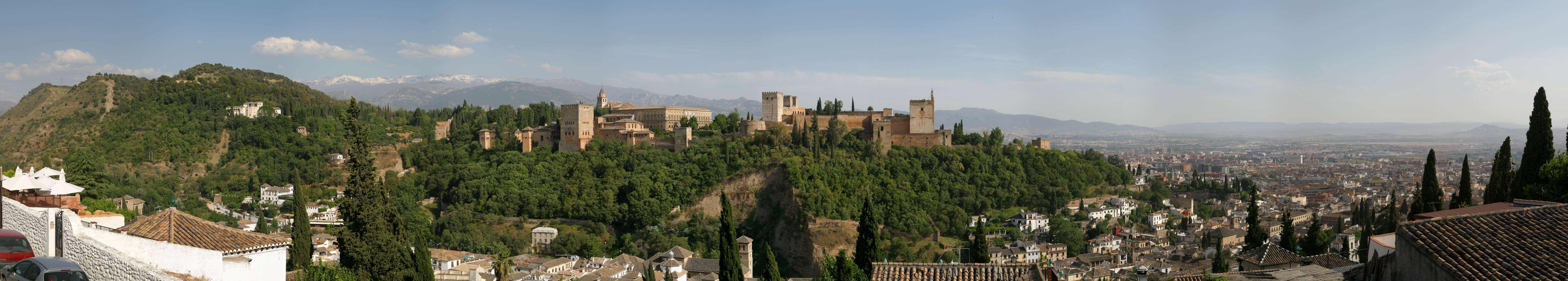 Panorama >> Andalusien - Granada - Blick vom Albaicin auf die Alhambra