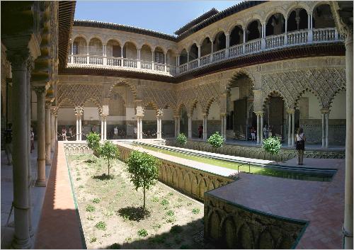Panorama Alcazar - Patio de la Monteria Panorama Alcazar - Patio de la Monteria