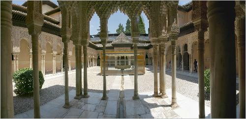 Panorama Granada - Alhambra - Der Lwenhof