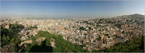 Panorama Blick von der Alhambra auf Granada Panorama Blick von der Alhambra auf Granada