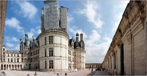 Panorama Innenhof Schloss Chambord