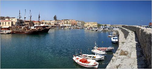 Panorama Der Hafen von Rethymnon Panorama Der Hafen von Rethymnon
