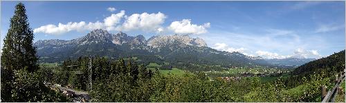 Panorama Blick von Ellmau auf den Wilden Kaiser Panorama Blick von Ellmau auf den Wilden Kaiser